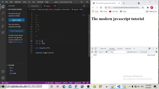 Arithmetic basic operator in javascript | modern javascript bangla tutorial | Javasript tutorial смотреть онлайн