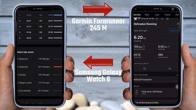 Samsung Galaxy Watch 6 Vs Garmin Forerunner 245 Music #samsunggalaxywatch6
