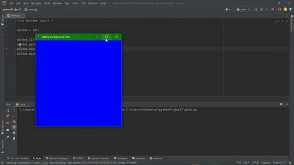setting background color in python tkinter
