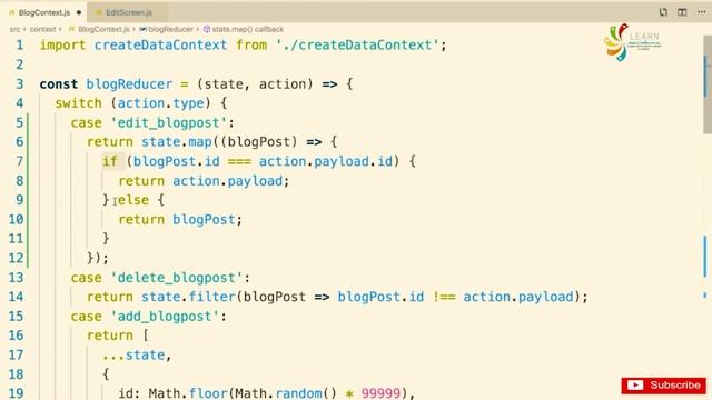 React Native Course Advanced State Management Editing in a Reducer Part 105 смотреть онлайн