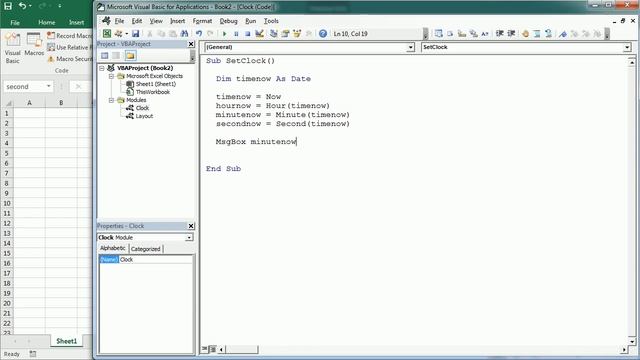 Analog Clock in Excel using Shapes (VBA Macro Step-by-Step) смотреть онлайн