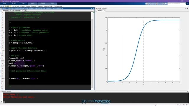 Master MATLAB: generate and visualize a sigmoid смотреть онлайн