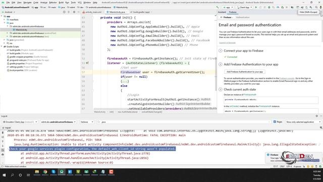 Android Development Tutorial - Custom FirebaseUI Auth смотреть онлайн