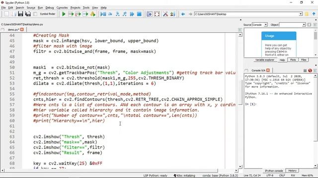 Lecture 32 - Object Detection using Contours by webcam | OpenCV | Computer Vision | Hand Detection смотреть онлайн