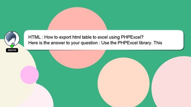 HTML : How to export html table to excel using PHPExcel? смотреть онлайн