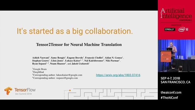 Tensor2Tensor (TensorFlow @ O’Reilly AI Conference, San Francisco '18) смотреть онлайн