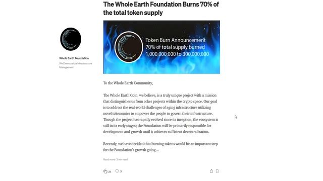 A big surprise in the Tokenomics of Whole Earth Foundation смотреть онлайн