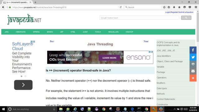 Is ++ (increment) operator thread-safe in Java?
| javapedia.net смотреть онлайн