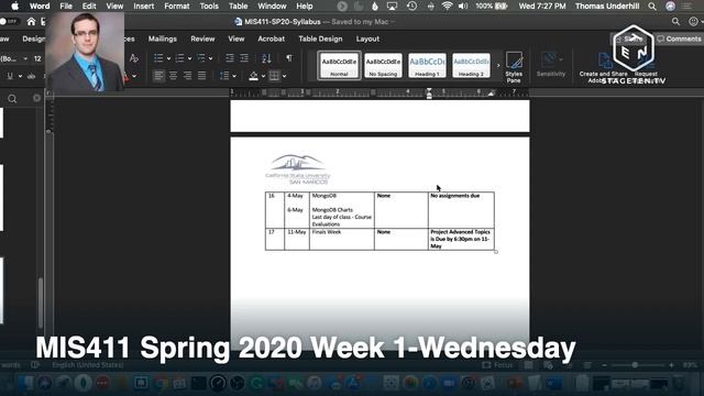 MIS411 Sp20-Week 1, Wednesday смотреть онлайн