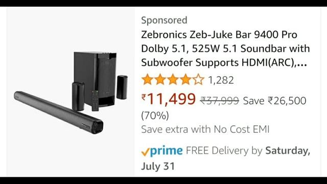 Amazon Prime Day Sale (70% OFF ON HOME THEATRE,SOUNDBAR, TOWER SPEAKER) смотреть онлайн