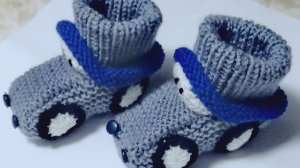 Пинетки машинка спицами