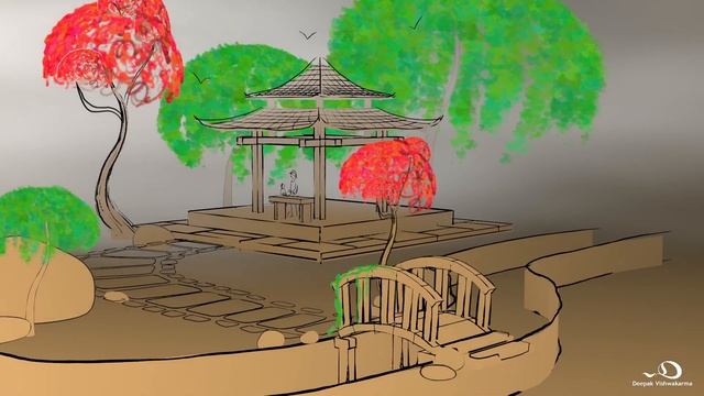 3D Sketch of Zen Garden | ZEN | Sketching | 3D | Blender смотреть онлайн