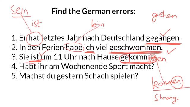 Find the German Errors | A2 | perfect past tense смотреть онлайн