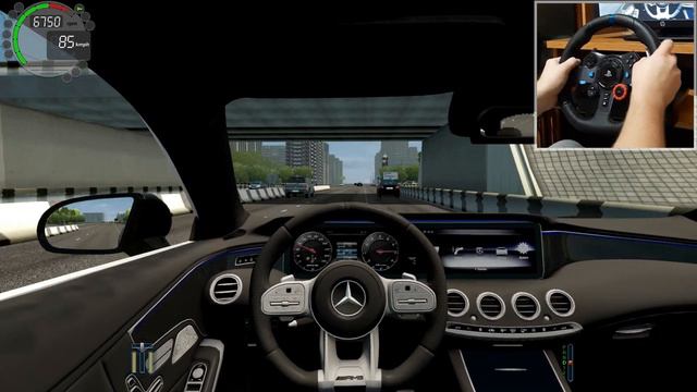 Mercedes-Benz S63 AMG Coupe 2018 | Logitech G29 gameplay | City Car Driving смотреть онлайн
