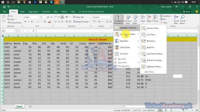 Conditional Formatting In Microsoft Excel | Cell Style and Formatting. 10 смотреть онлайн