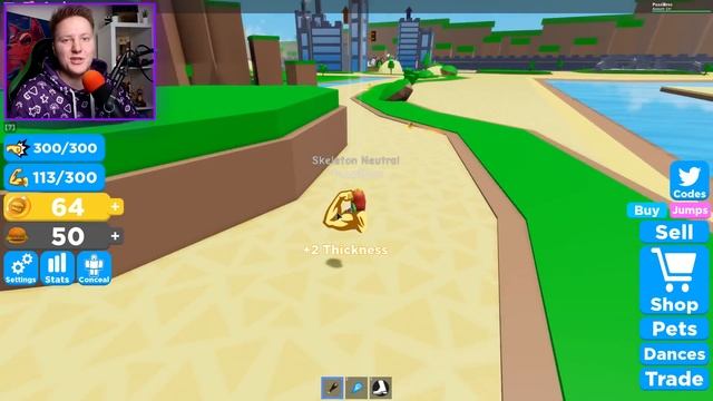 ЕМ БУРГЕРЫ И СТАНОВЛЮСЬ КАЧКОМ! | Roblox смотреть онлайн