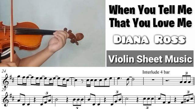Free Sheet || When You Tell Me That You Love Me - Diana Ross || Violin Sheet Music