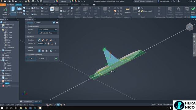 Autodesk Inventor Tutorial Aircraft Modeling part 1 смотреть онлайн