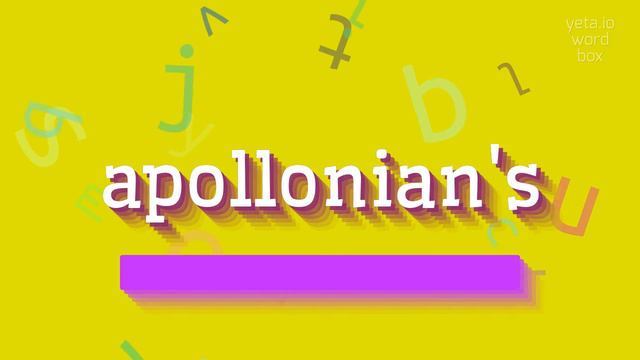 APOLLONIAN'S - HOW TO PRONOUNCE IT? #apollonian's смотреть онлайн