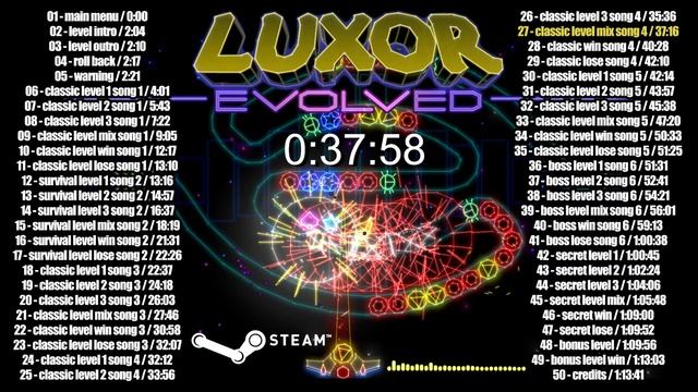 Luxor Evolved OST | 2012 | STEAM - complete soundtrack in one video смотреть онлайн