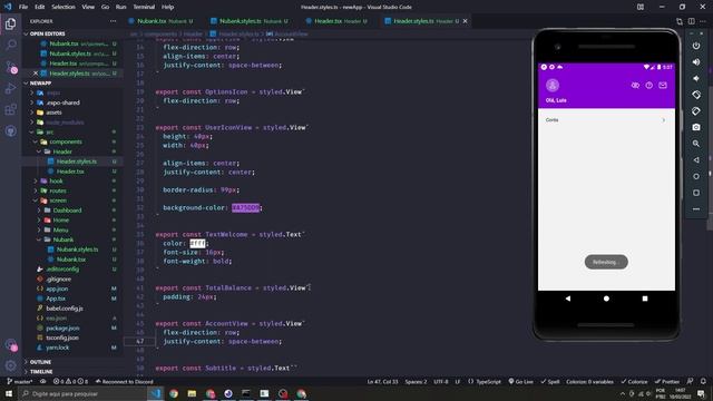 Clonando interface do Nubank com React Native #2 смотреть онлайн