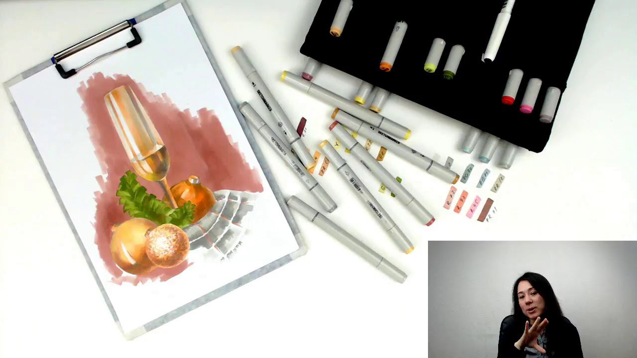 Бесплатный вебинар по скетчингу "Игристое настроение" | Как нарисовать бокал шампанского поэтапно смотреть онлайн