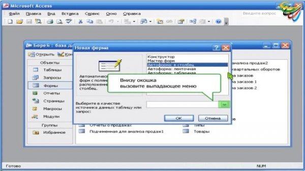 39  Автоформа в Access