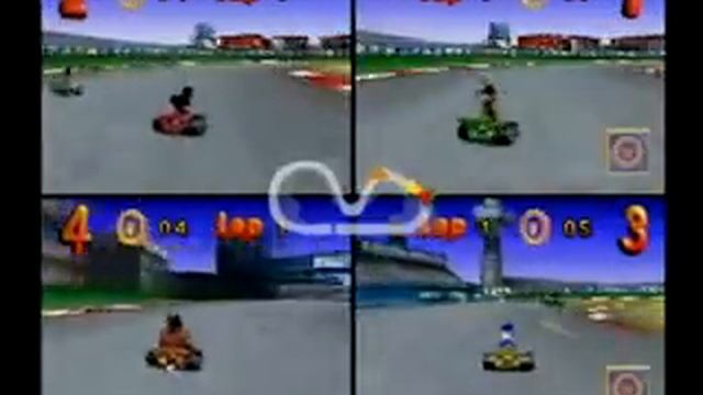Mickey's Speedway USA N64 First Time Game Play 4-Players смотреть онлайн