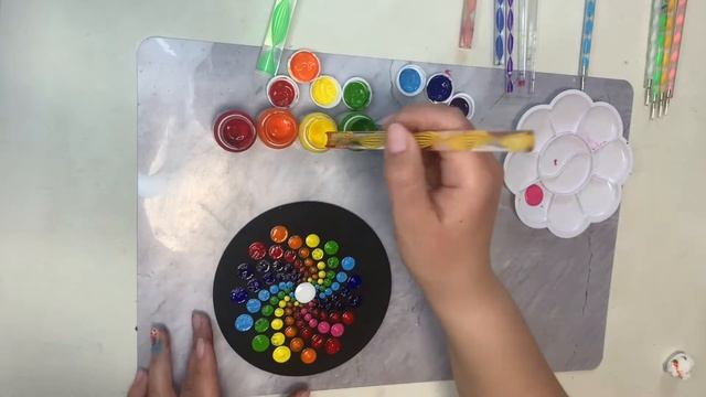 Спиральная Радужная Мандала для Новичков | Rainbow Spiral Mandala Dot Art Speedpaint for Begginers смотреть онлайн