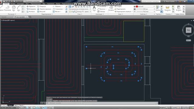 Теплые полы раскладка труб в AutoCAD смотреть онлайн
