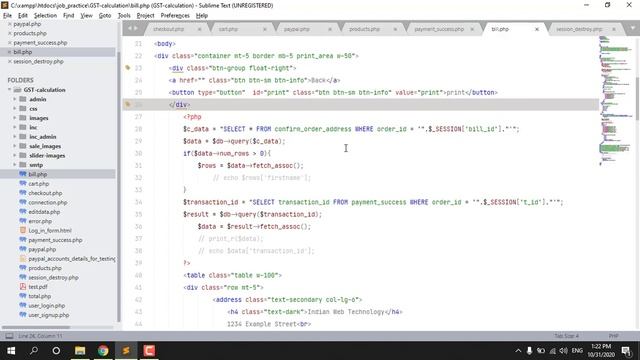 how to create bill for users in ecommerce website using php mysql | php ecommerce website tutorial смотреть онлайн