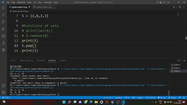 python for beginners in Hindi. SETs and its function with veeruonline #pythoninhindi #veeru#python смотреть онлайн