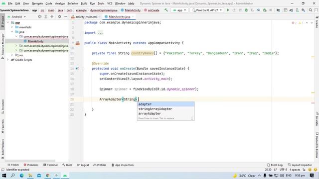 Dynamic Spinner in ? Android ? Studio With Java смотреть онлайн