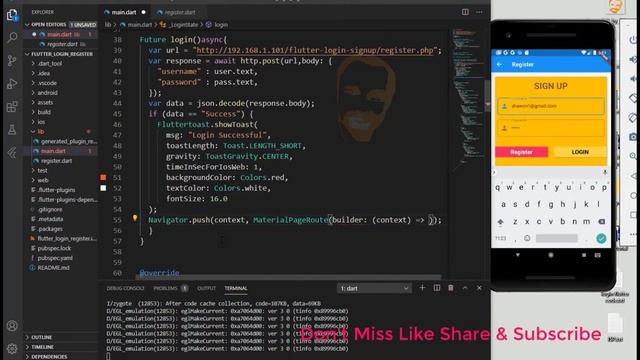 Flutter Php Mysql Login and Register Tutorial(Part 2) смотреть онлайн