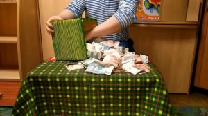 Открываю большую копилку.Копилка Сбербанк. Куча денег.
