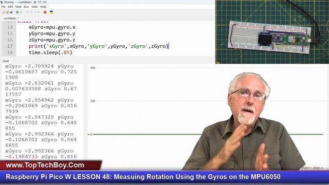 Raspberry Pi Pico W LESSON 48: Measuring Rotation Using the Gyros on the MPU6050 смотреть онлайн