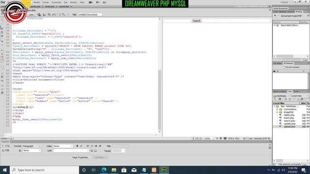 Dreamweaver PHP Insert Search Update Delete Tutorial Upload images to database смотреть онлайн