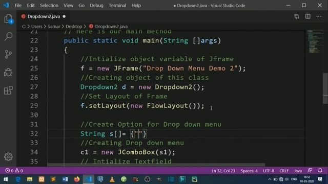 How to create dynamic Drop down list in java | JComboBox in java swing | Learning Bazaar смотреть онлайн
