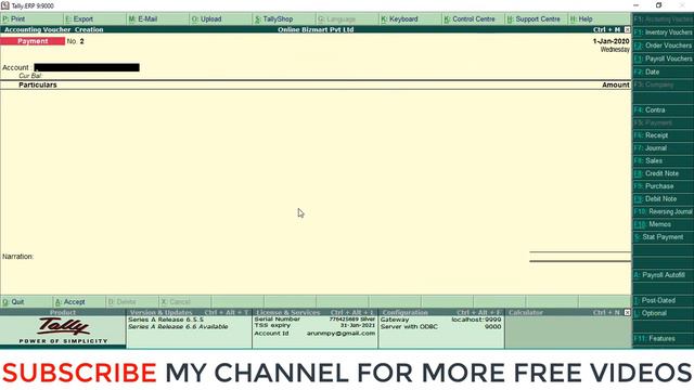 Page Up | Page Down key in Tally.ERP9 смотреть онлайн