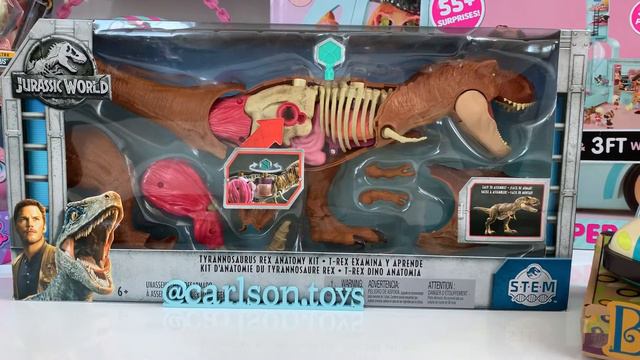 T Rex анатомия динозавр слайм сквиши органы Jurassic World Tyrannosaurus Anatomy Kit смотреть онлайн
