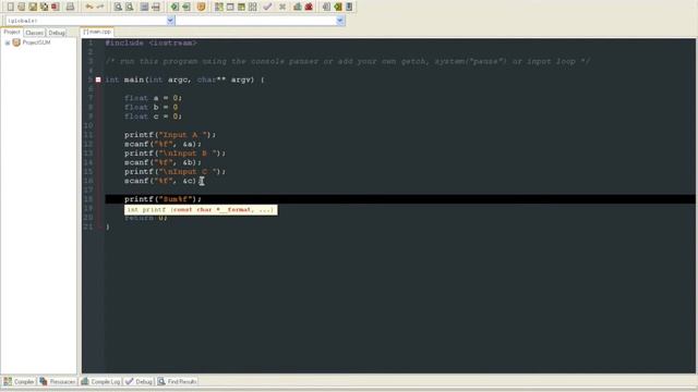 Сложение чисел в Си смотреть онлайн