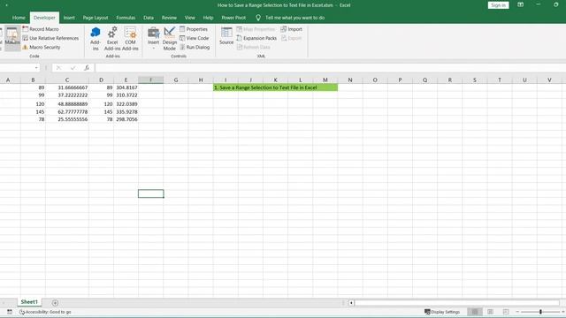 How to Save a Range Selection to Text File in Excel