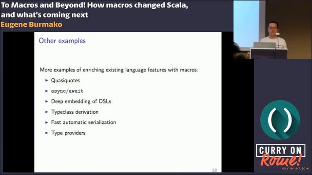 Eugene Burmako - To Macros and Beyond!: How macros changed Scala, and what's coming next - Curry On смотреть онлайн
