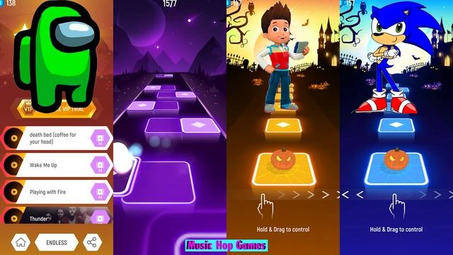 Among Us vs Huggy Wuggy vs Paw Patrol vs Sonic — Tiles Hop EDM Rush смотреть онлайн