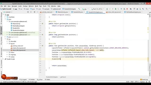 SQLite part2: Display SQLite database in ListView смотреть онлайн