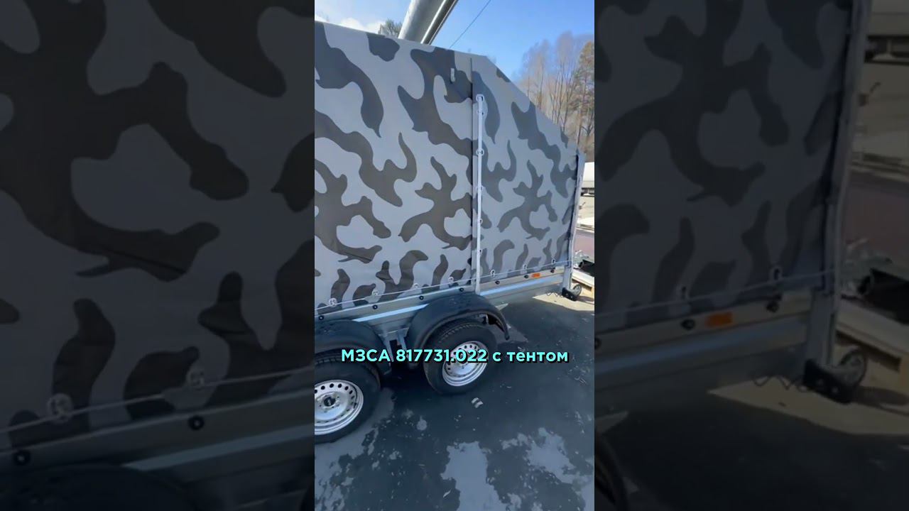 МЗСА 817731 022 с камуфляжным тентом #прицеп #легковойприцеп #легковойприцеп #shortsvideo смотреть онлайн