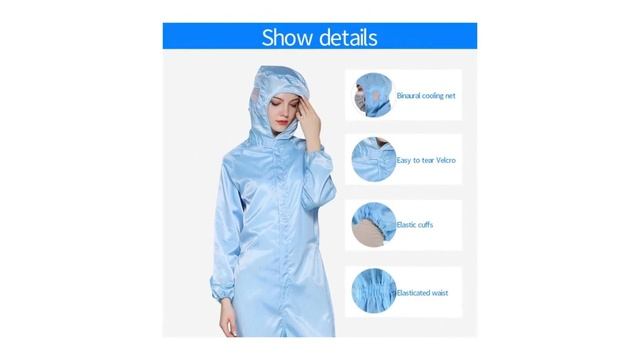 Reusable Protective Clothing Suit Women Isolated Workwear Dustproof And Antistatic Overall смотреть онлайн
