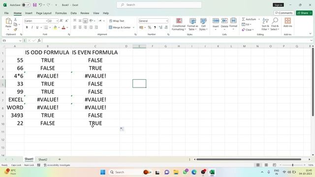 How to use iseven & isodd formula in Excelsheet смотреть онлайн
