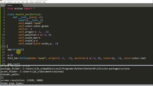 Ursina Engine – 3D Python Game Engine Tutorial: # 14, Creating a Health Bar смотреть онлайн