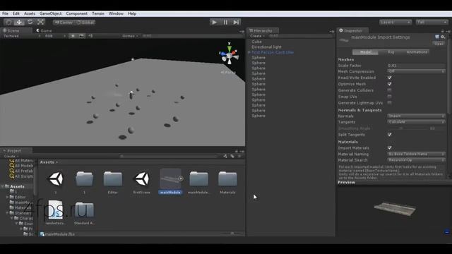 Unity3d. Урок 6. Экспорт и импорт моделей. смотреть онлайн